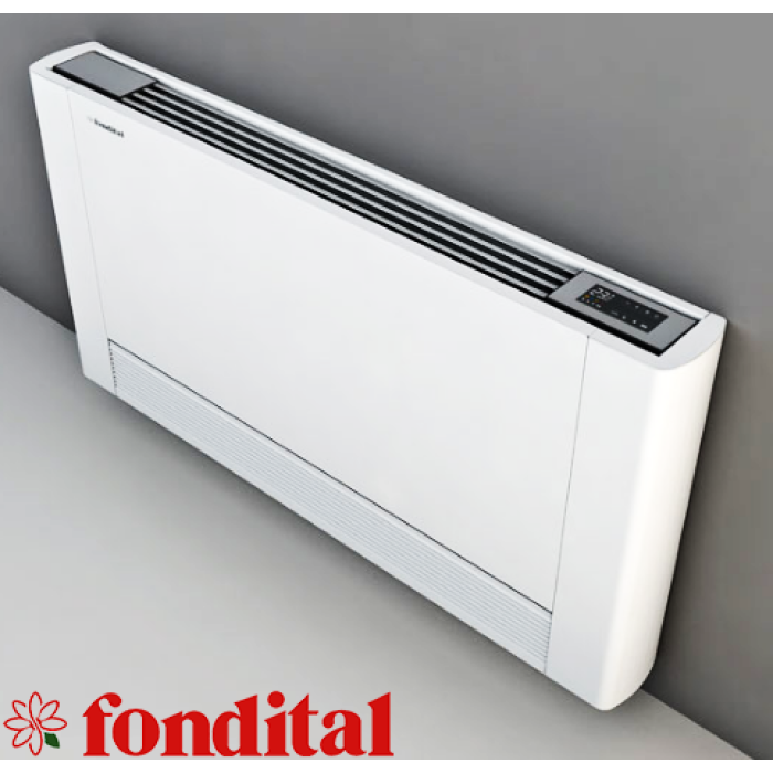 Fancoilová  jednotka Fondital Aural One 100D pro standardní montáž na zeď,ovládání LCD,rozměry-1525x579x129.