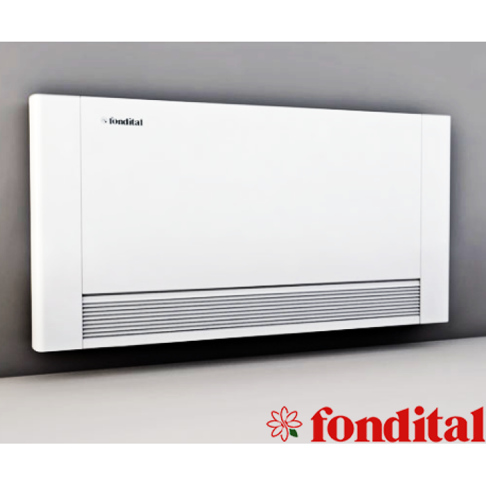 Fancoilová  jednotka Fondital Aural One 100D pro standardní montáž na zeď,ovládání LCD,rozměry-1525x579x129.
