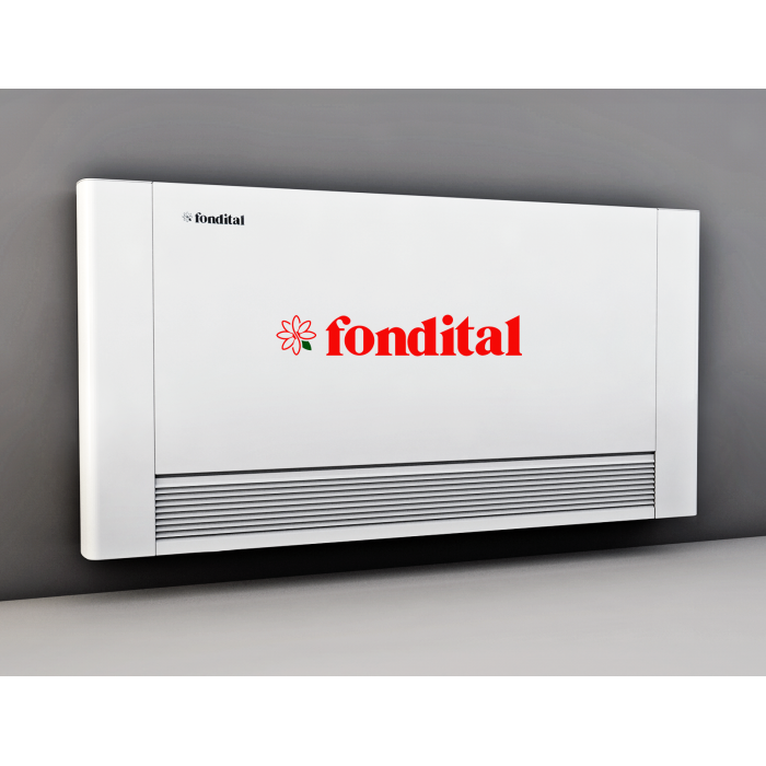 Fancoilová  jednotka Fondital Aural One 100D pro standardní montáž na zeď,ovládání LCD,rozměry-1525x579x129.