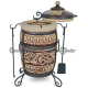 Tandyr / tandoor pec ze šamotové hlíny. Univerzální pec / gril pro přípravu kebabu, masa, zeleniny, a další. Model "Muškát". Vhodný pro skupiny: až 6 osob. Hmotnost: 100 kg .Objem: 75 dm³ (75 litrů).