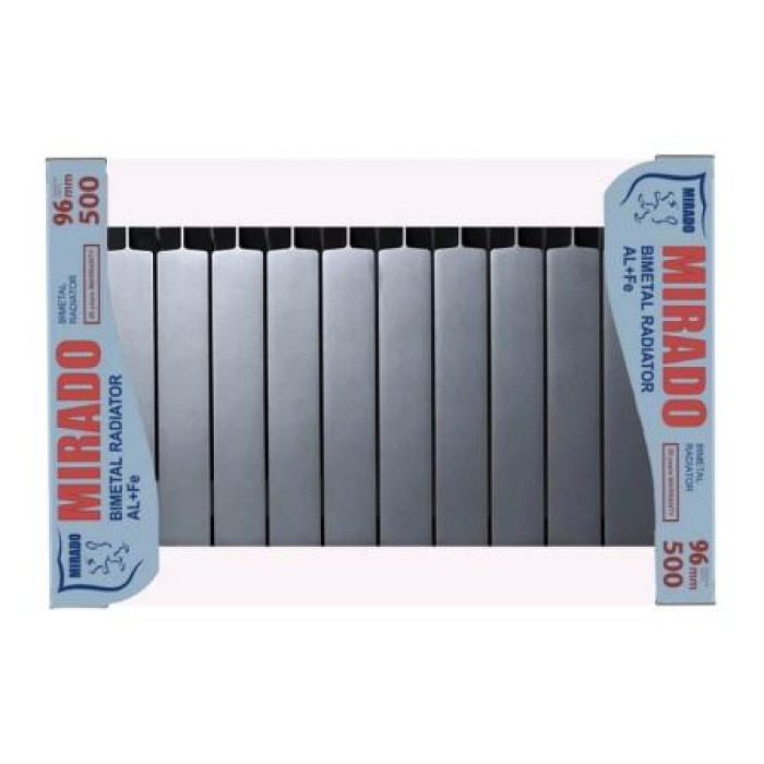 Bimetalový radiátor MIRADO 500/96 SILVER – 30 bar  (cena za 1 dil). Záruka 25 let!
