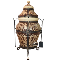 Keramická pec-Tandyr gril 5v1 -"Asie". Vhodný pro skupiny: až 17 osob. Hmotnost: 145 kg.Objem: 125 dm³ (125 litrů).