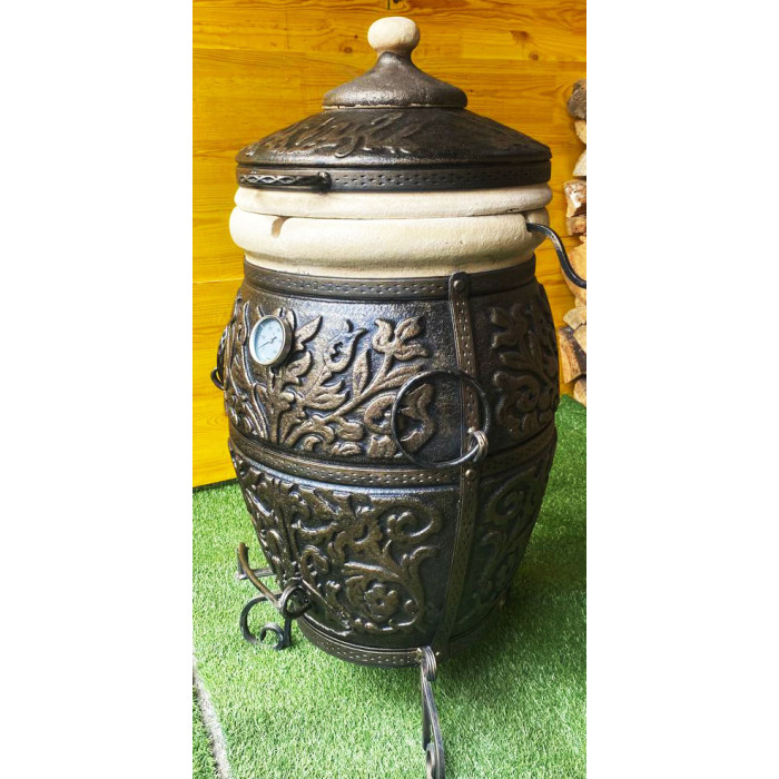 Tandyr / tandoor pec ze šamotové hlíny. Univerzální pec / gril pro přípravu kebabu, masa, zeleniny, a další. Model "Praha".