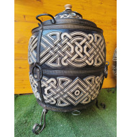 Keramická pec-Tandyr gril 5v1 -"Tugarin průmyslovy". Vhodný pro skupiny: až 40 osob. Hmotnost: 220kg.Objem: 250 dm³ (250 litrů).